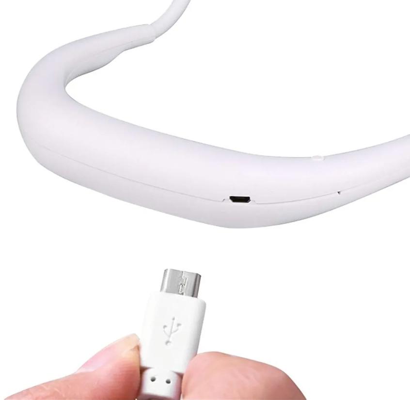 portable USB Rechargeable nackband lazy neck hanging dua colling fan