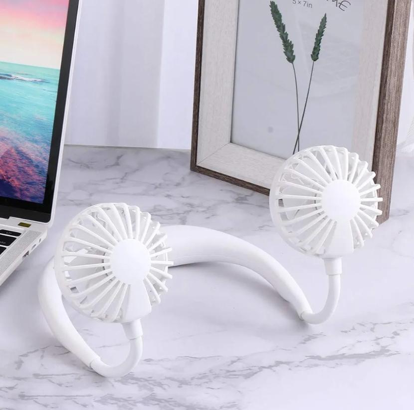 portable USB Rechargeable nackband lazy neck hanging dua colling fan