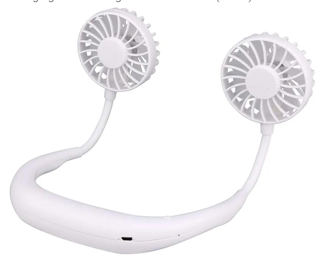 portable USB Rechargeable nackband lazy neck hanging dua colling fan